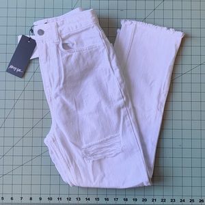 Nasty Gal Distressed High Rise White Denim NWT SZ4